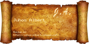 Juhos Albert névjegykártya